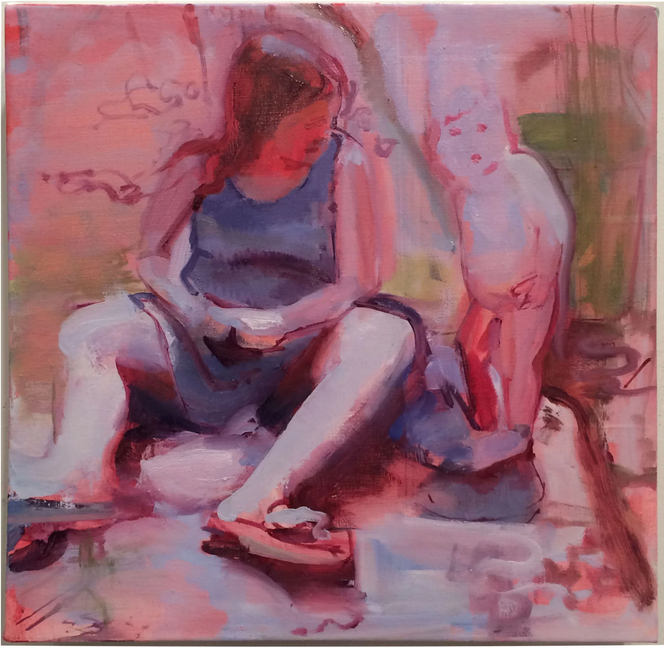 Mother and Child , 2016, Oil on canvas, 16 x 16 in