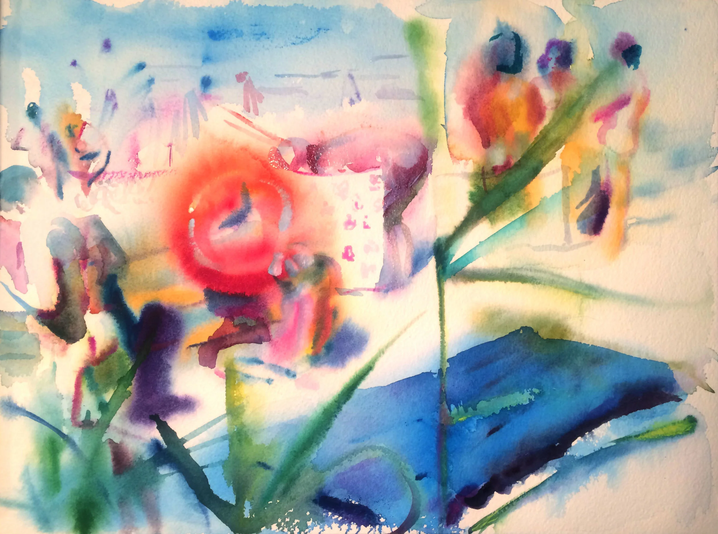 Inner Tube of Life , Gouache on paper, 12 x 16 in