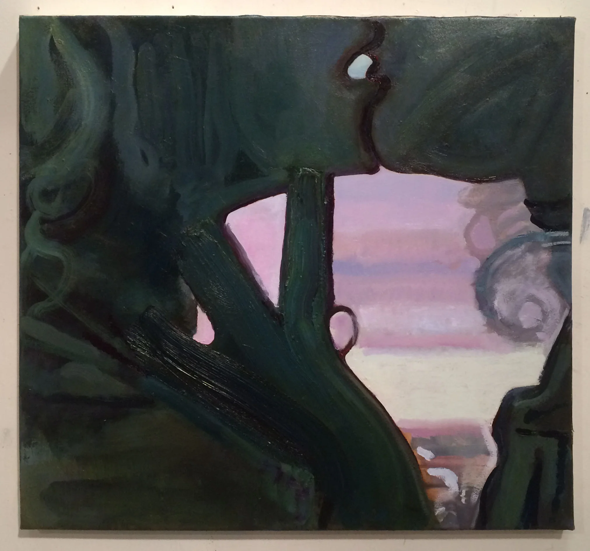 Frankenstein Kiss , 2015, Oil on canvas, 32 x 34 in