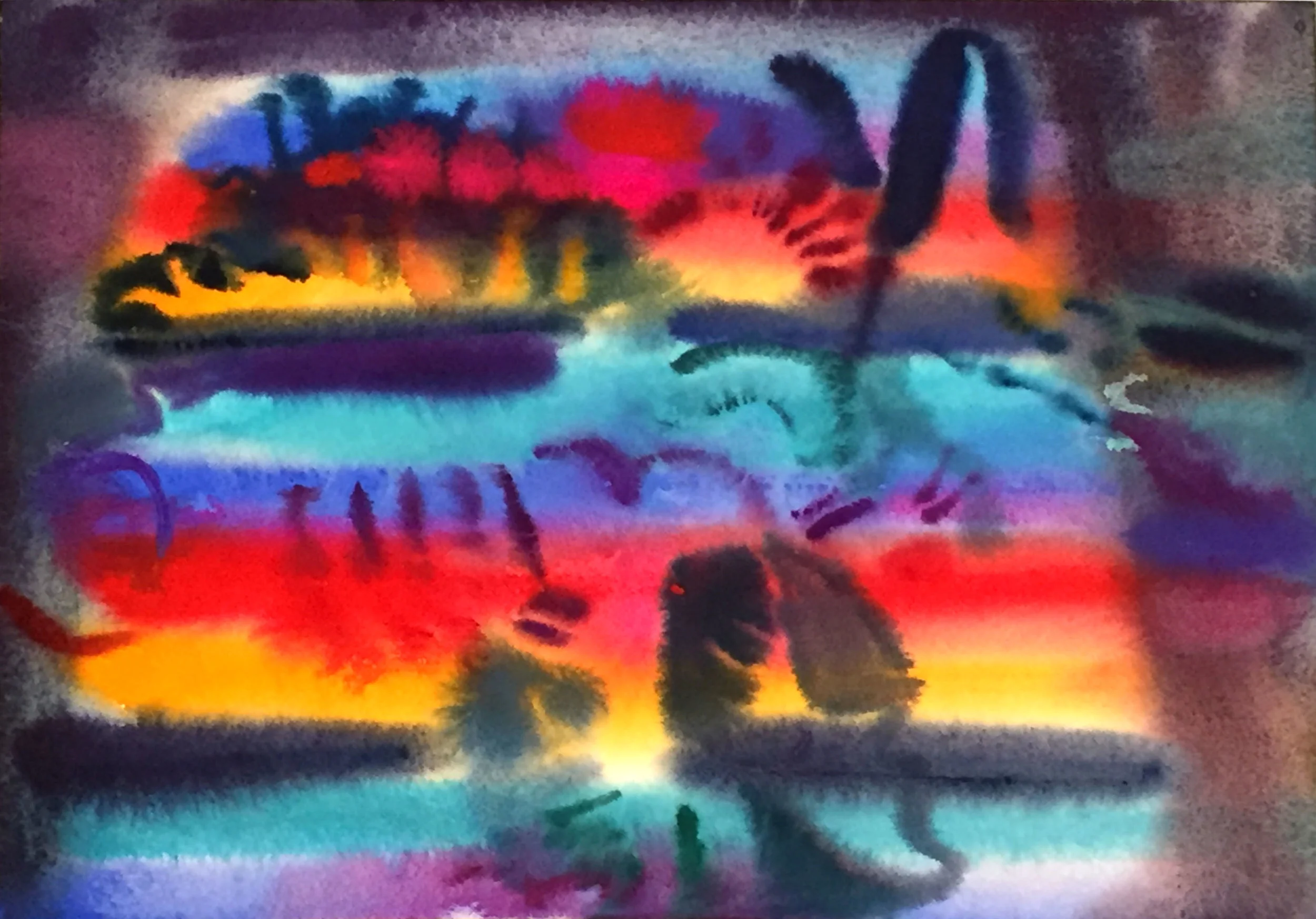 Untitled, 2018, Gouache on paper, 14 x 10 in