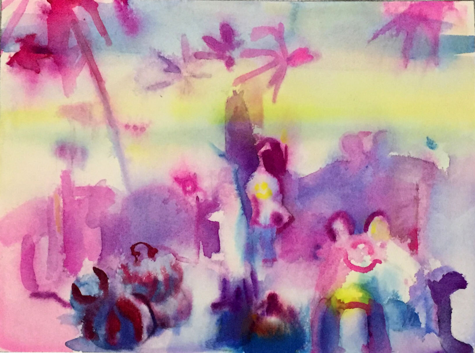   Pink Lemonade , 2019, Gouache on paper, 12 x 16 in 