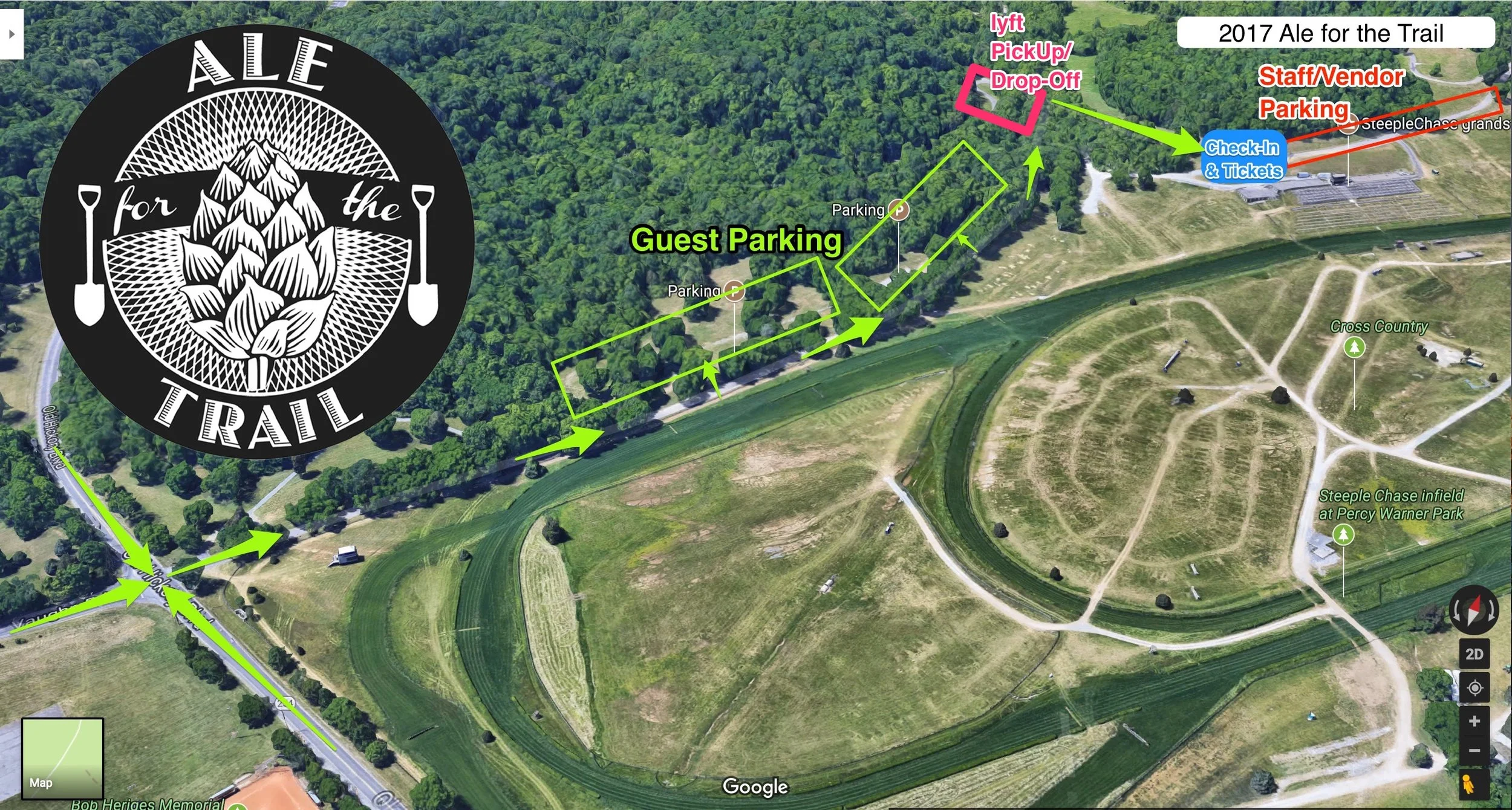 Tons of parking on site, leaves you just a short walk to the event. Lyft coupon codes also available.