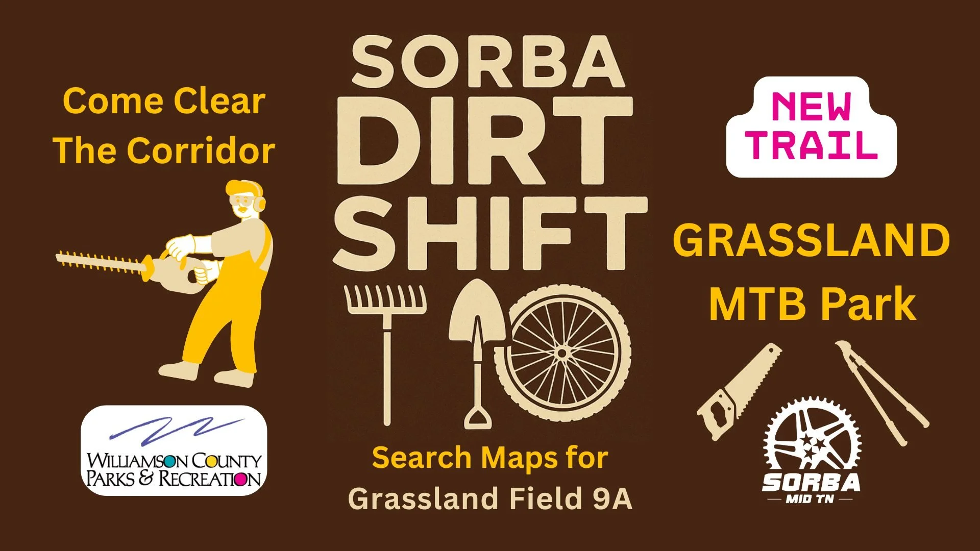 Reminder - Grassland Dirt Shift 12/21 @ 1pm.  Join Jay Williams  as he continues to lead a new trail build.  More details and RSVP via the Facebook Event.
https://www.facebook.com/events/1381019210216683
