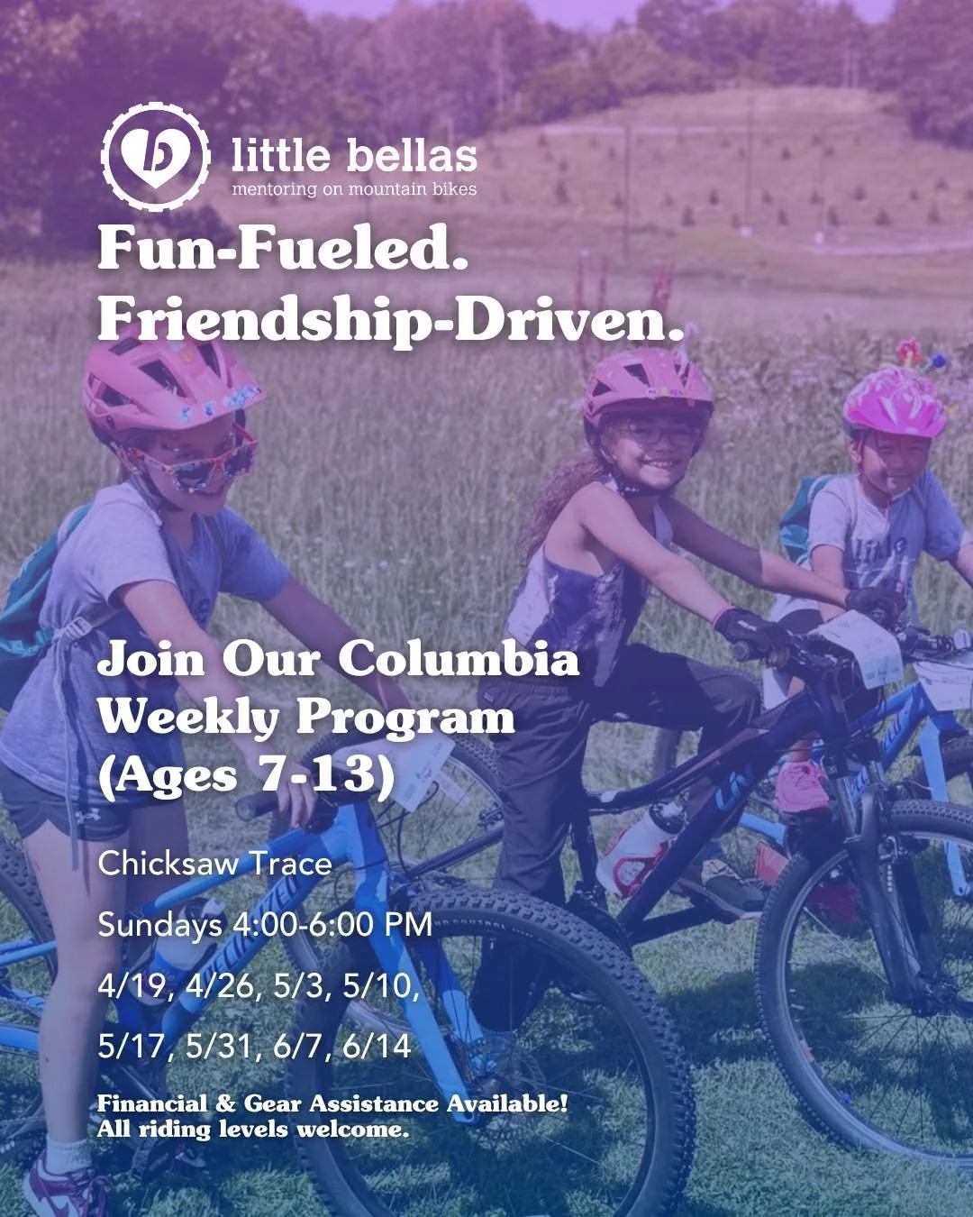 @littlebellasmtb is running a mentor program this spring at Chickasaw Trace! This will be year 3 of this wonderful program where women mentors help get more girls on mountain bikes by playing fun games that teach skills while also building community 