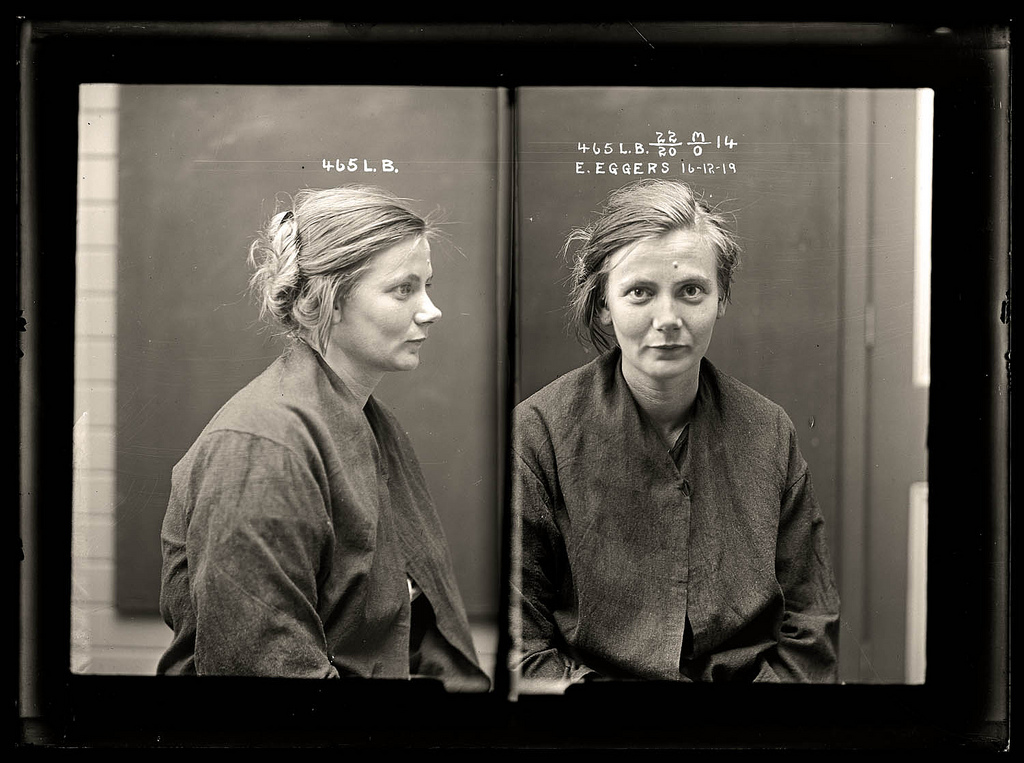Esther Eggers, criminal record number 465lb, 16 December 1919. State reformatory for women, Long Bay, NSW B&W.jpg