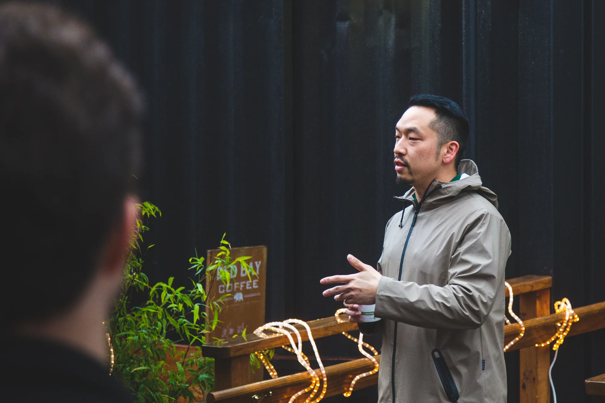 Kori Chen of Red Bay Coffee shares the company's work with NewCo attendees. 