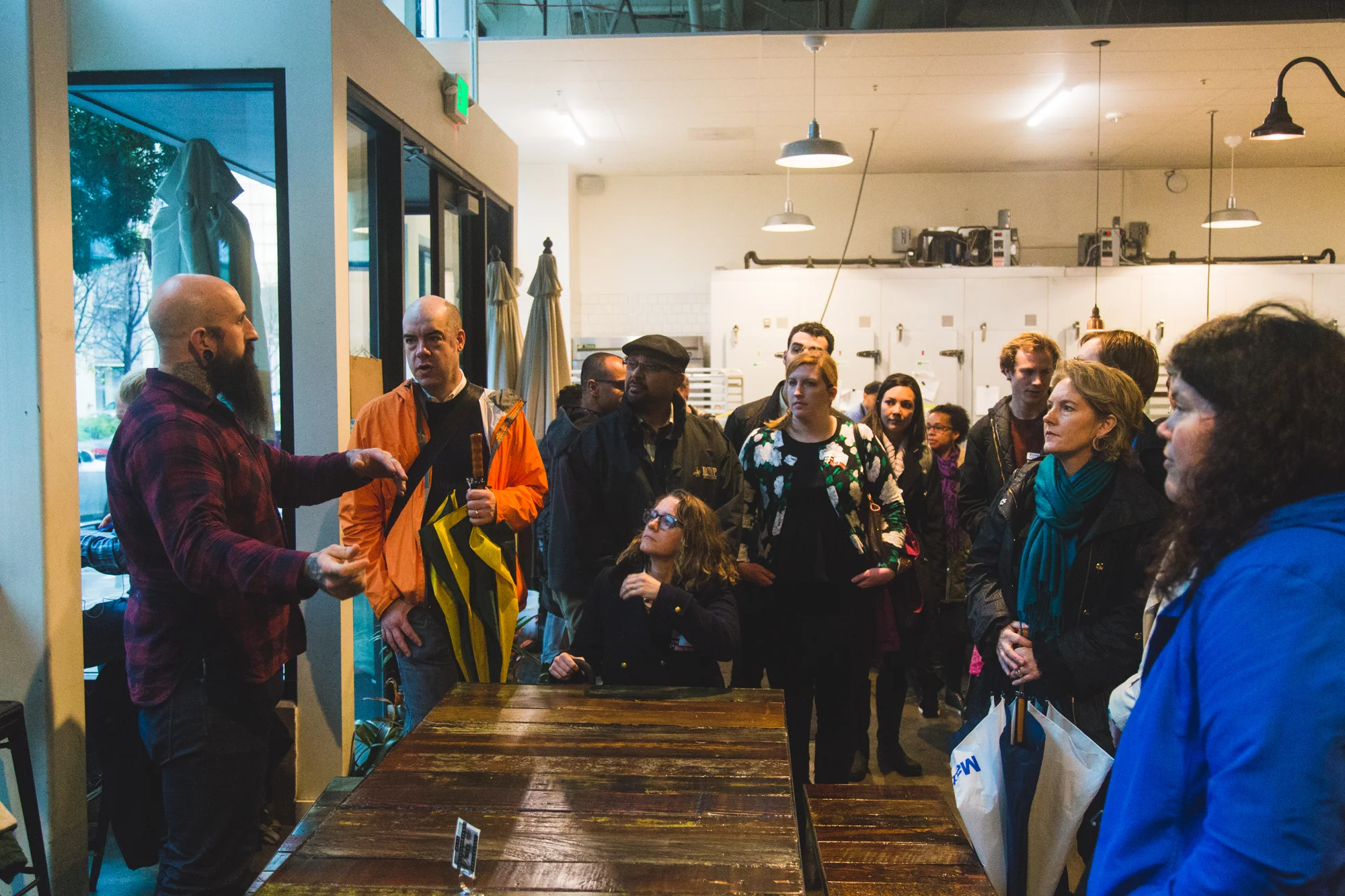 Matt Kreutz co-owner of Firebrand Artisan Breads talks with NewCo attendees. 
