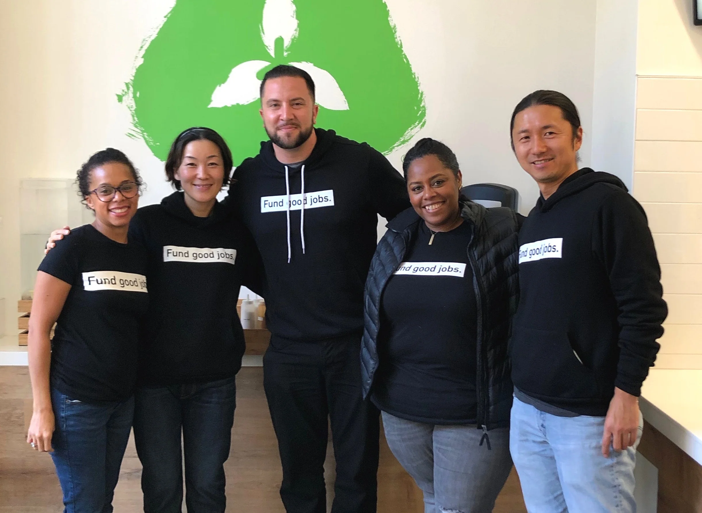 above: Dianna Tremblay, Aki Kanematsu, Sean Murphy, Caron Gugssa-Howard, and Koji Kanematsu at Onigilly's Palo Alto restaurant.