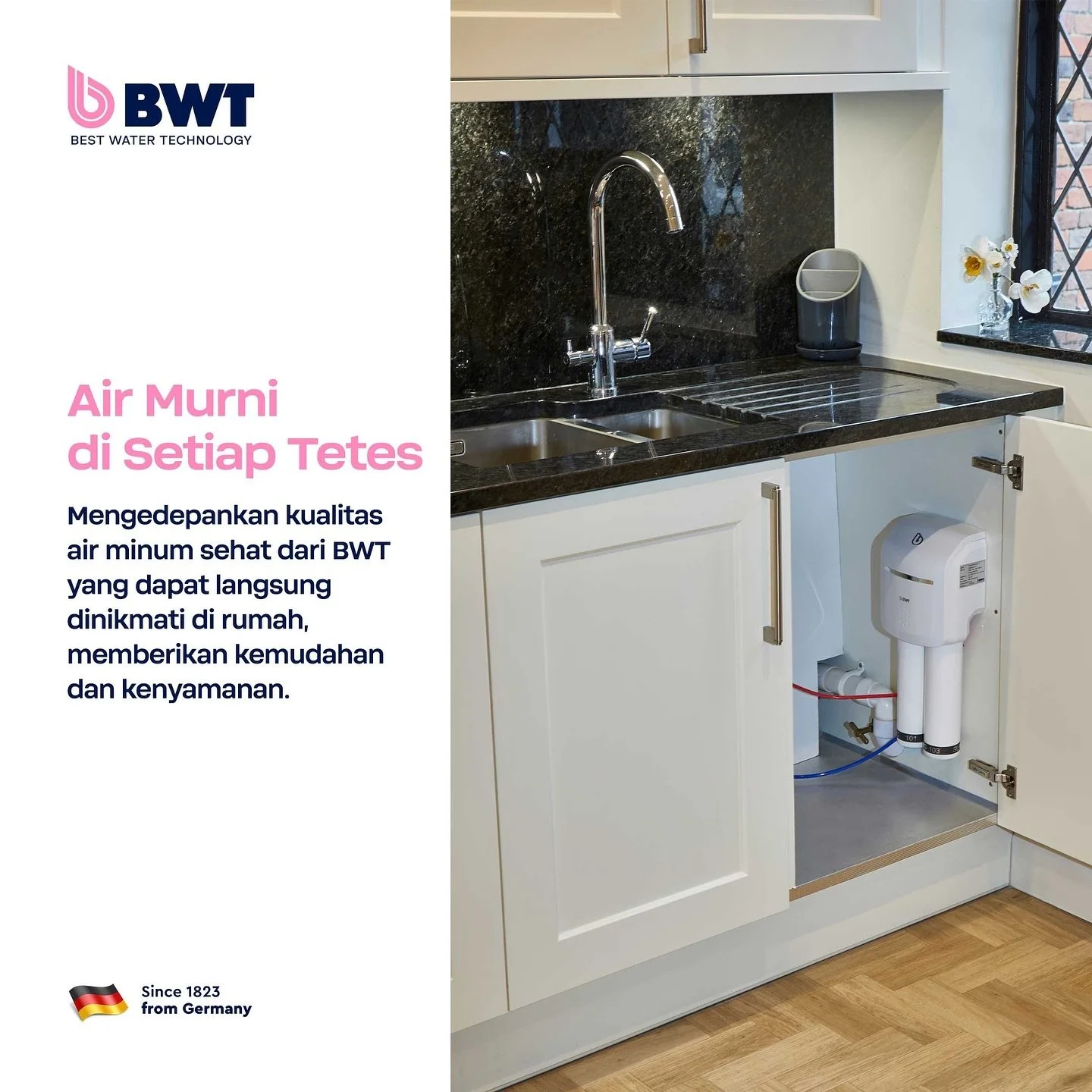 💧 Air Murni di Setiap Tetes, Kenyamanan di Setiap Sudut Dapur 💧

Nikmati air berkualitas terbaik langsung dari keran dengan BWT Undersink Water Filter. Air bersih, sehat, dan aman untuk dikonsumsi, bebas dari kontaminasi.

🌟 Mudah dipasang, prakti