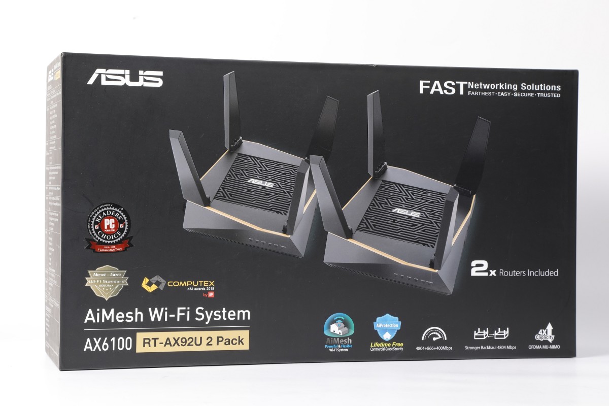 ASUS AiMesh AX6100 WiFi System: ASUS RT-AX92U 2 Pack - The First Mesh For  The 802.11ax Standard