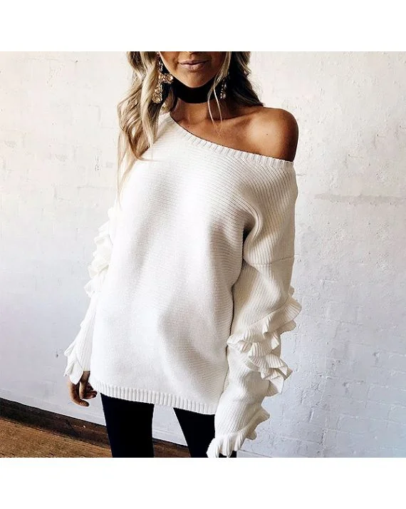 The Wildflower Shop Elisha Ruffle Sleeves Knit Top, $38