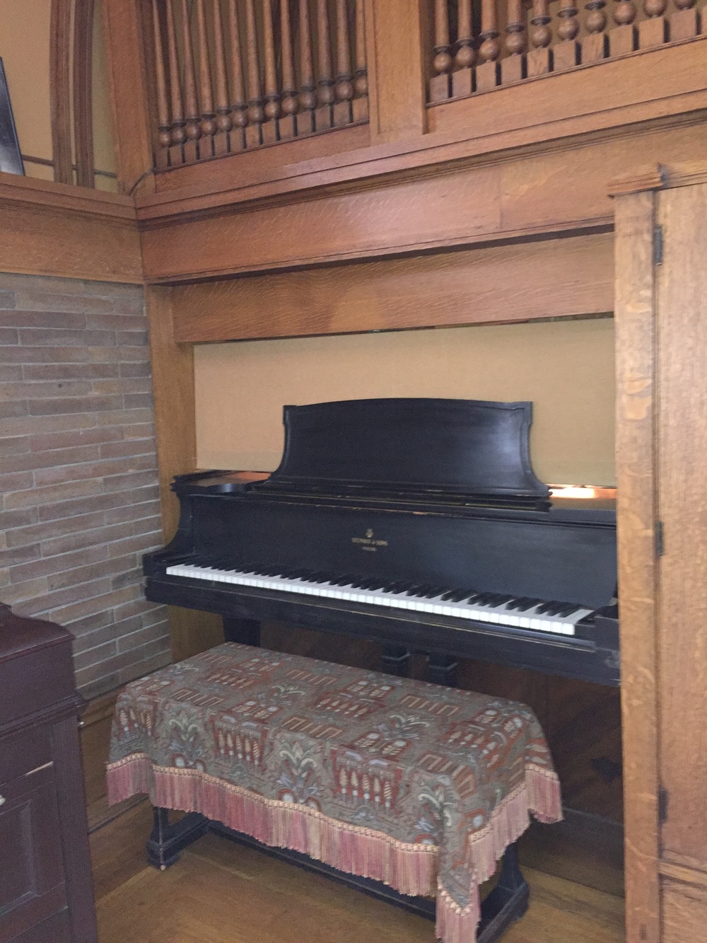 FLW playroom piano built into wall