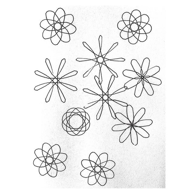 Uncovered the spirograph set yesterday and it prompted a series of sketchbook pages filled with repeating geometric shapes. While the studio is packed, shifting focus and creative energy into the sketchbook. Not designing, not drawing specific things