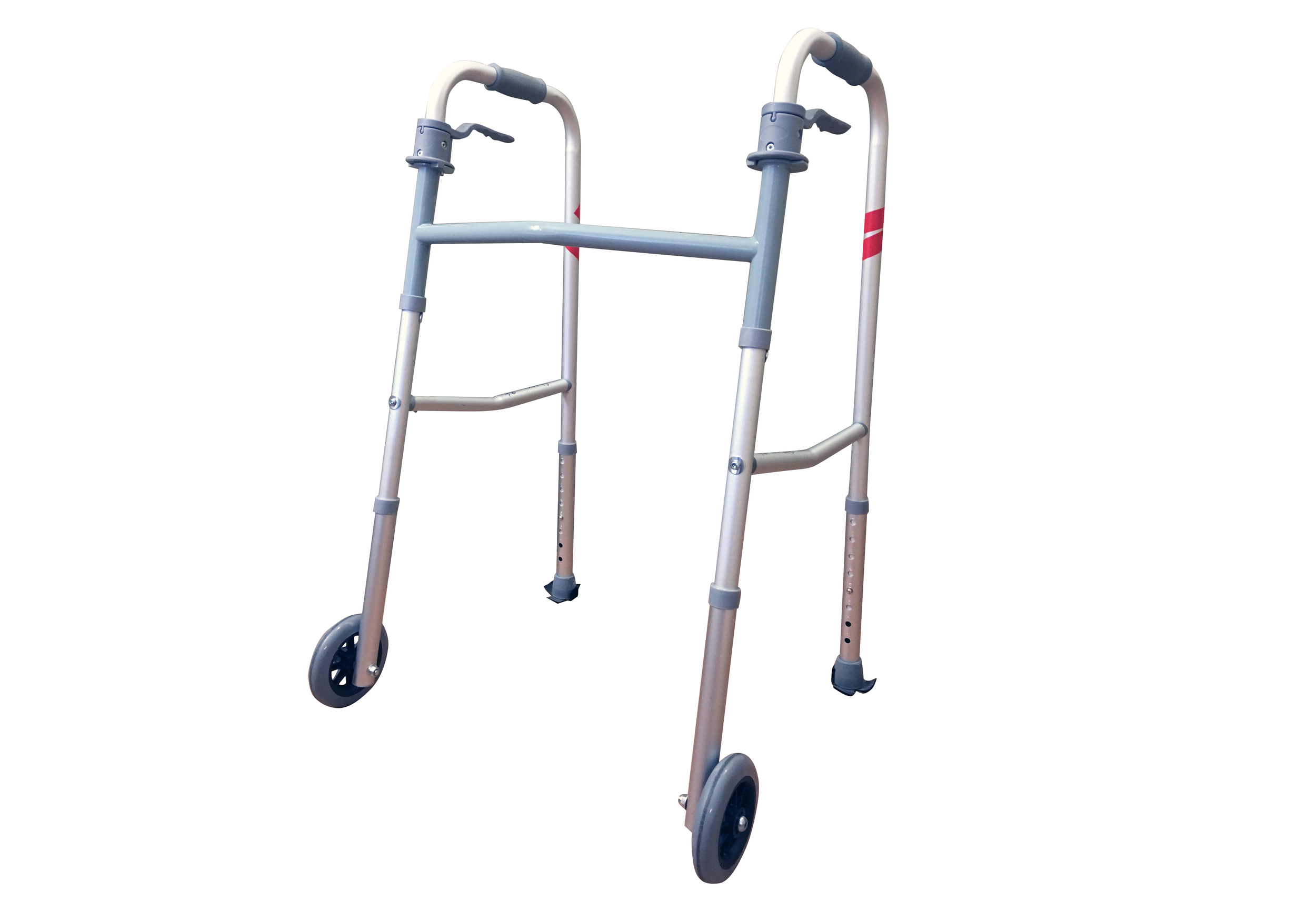 Folding walker with wheels