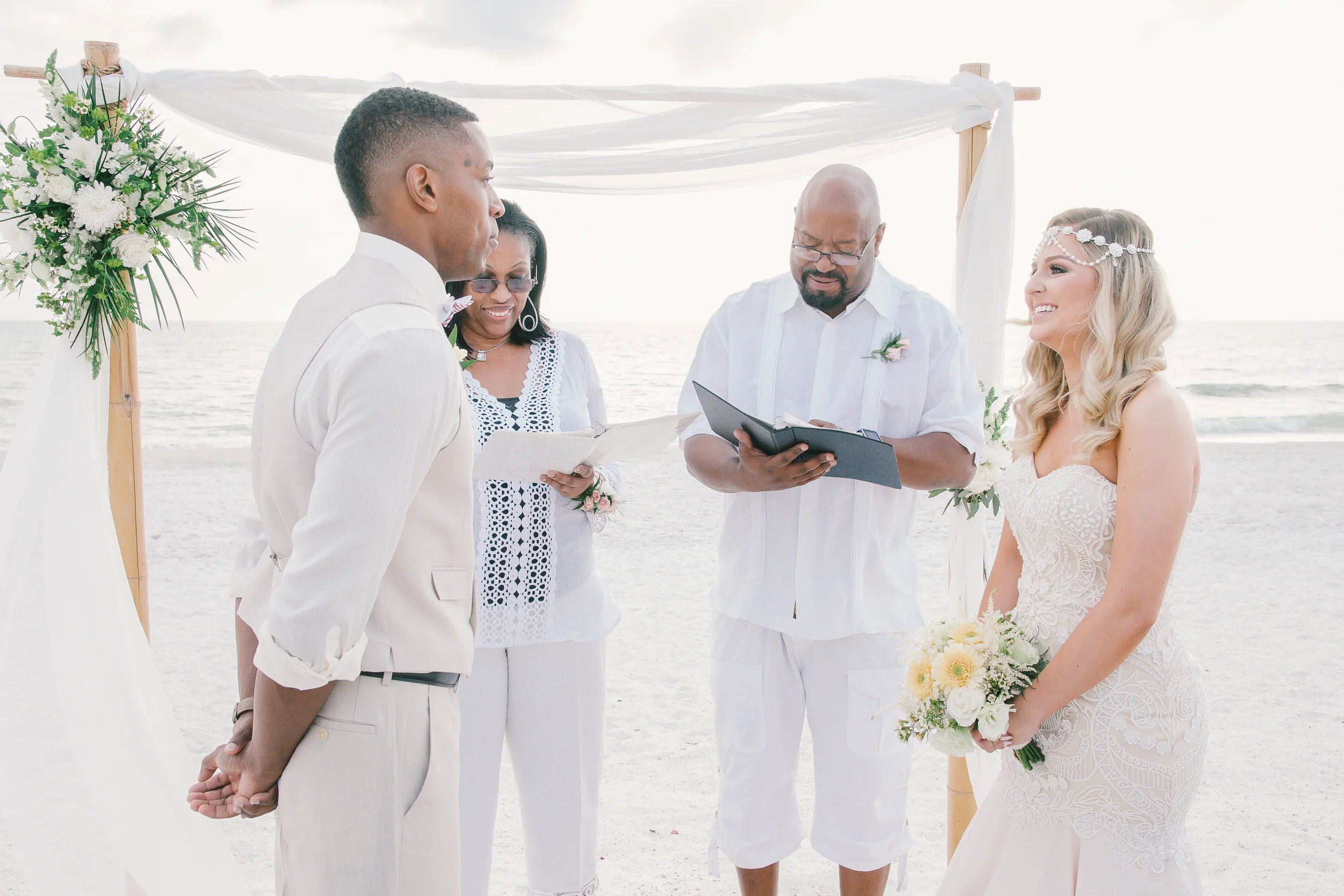 Ivory Vintage Beach Wedding