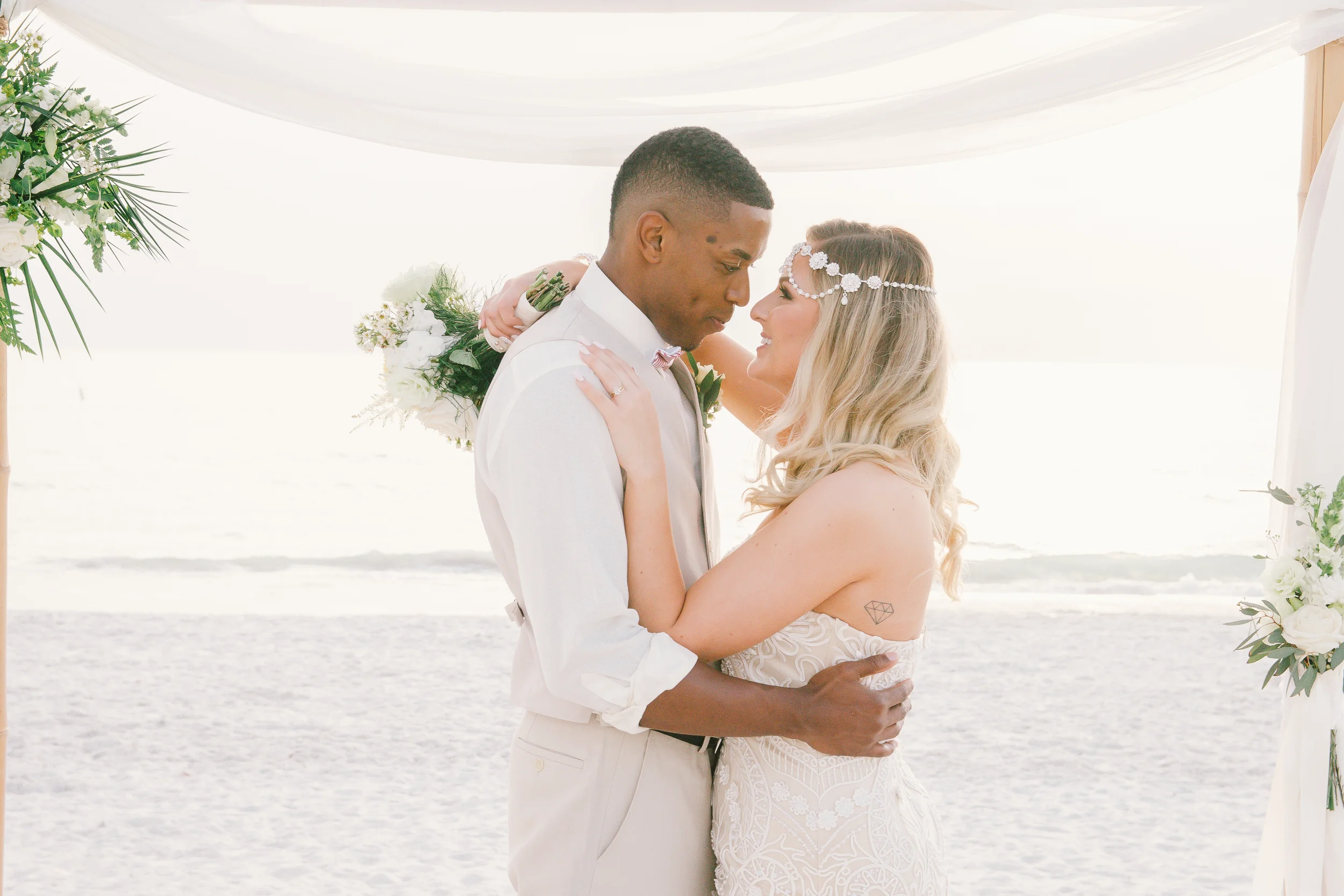 Ivory Vintage Beach Wedding