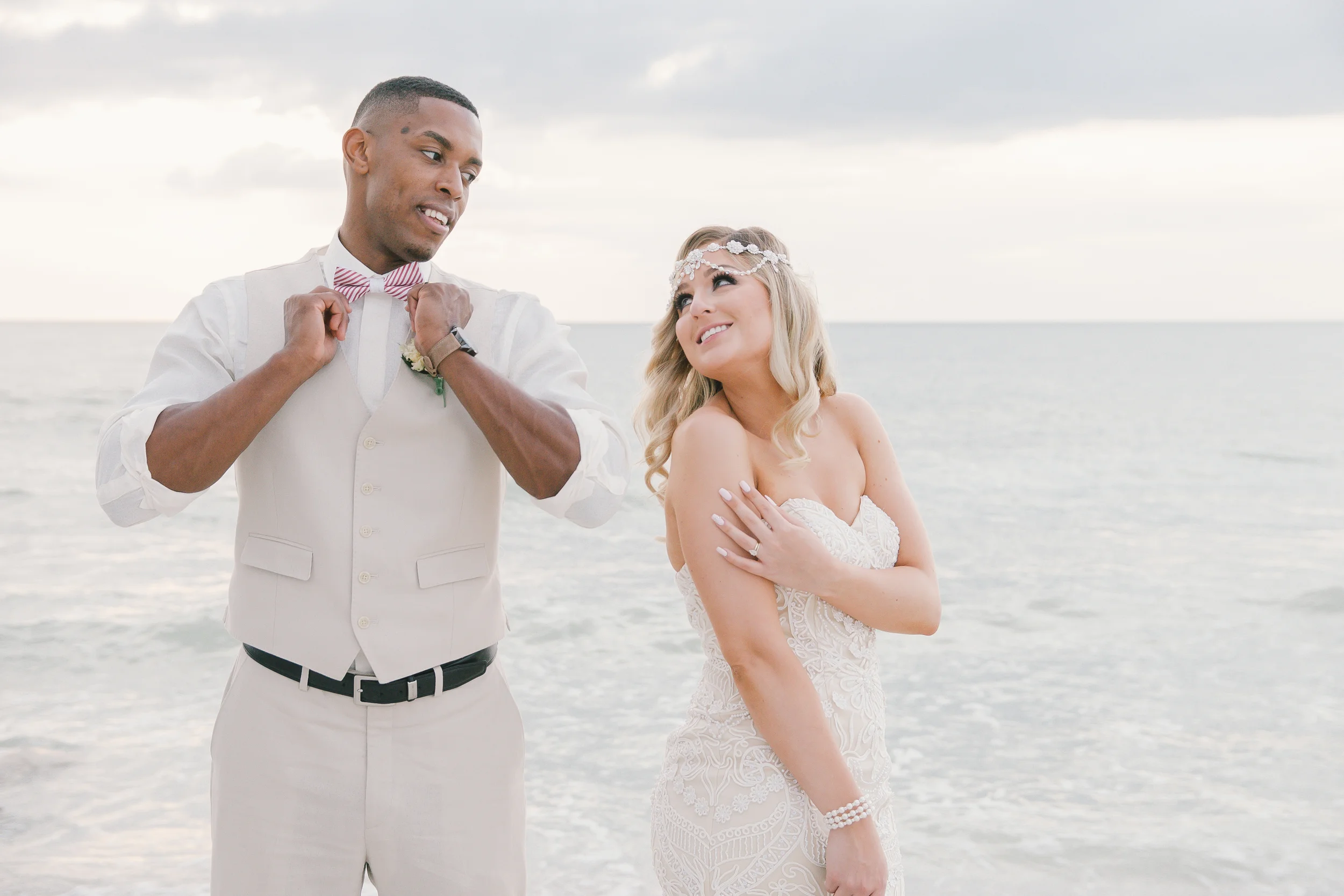 Ivory Vintage Beach Wedding
