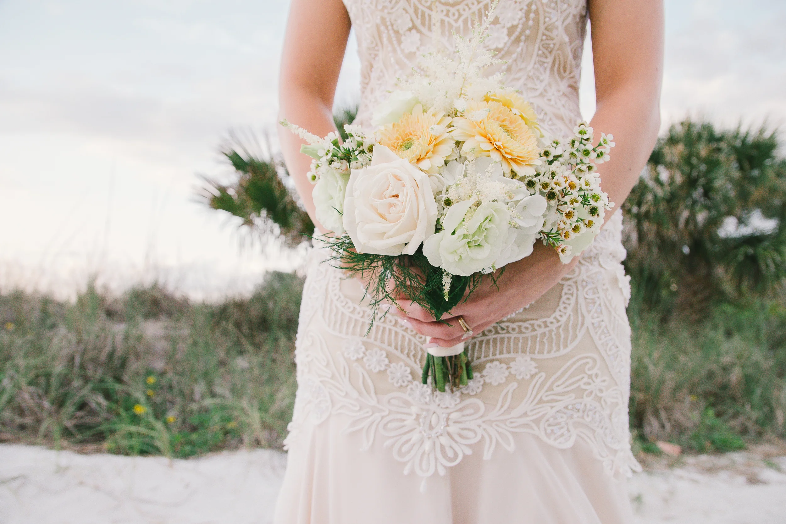 Ivory Vintage Beach Wedding