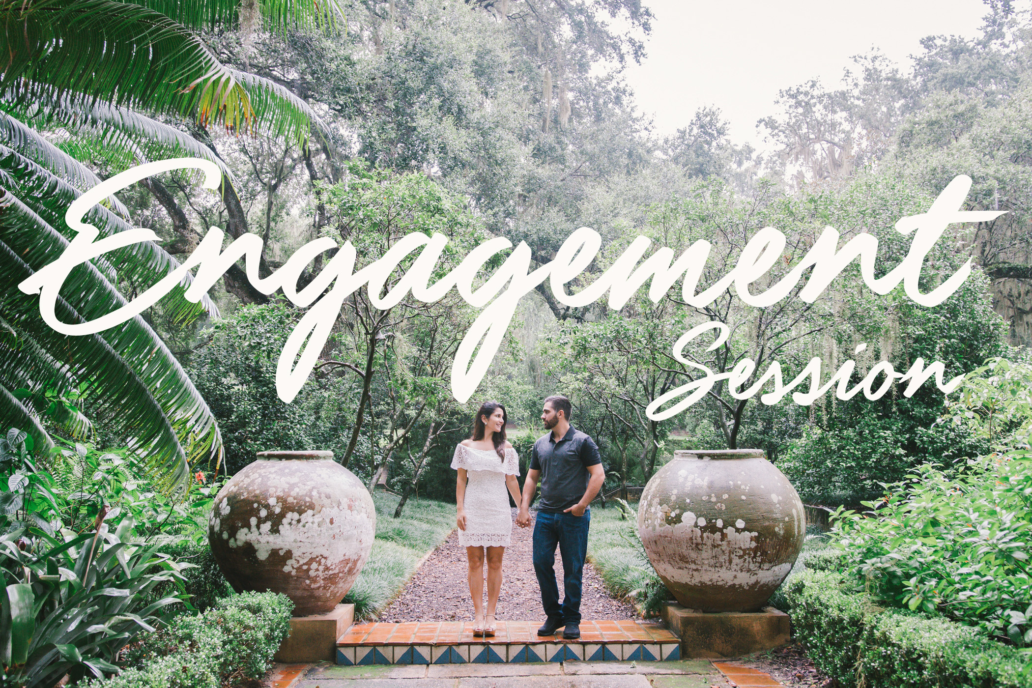 Bok Tower Gardens Rainy Engagement Session Michele Jose