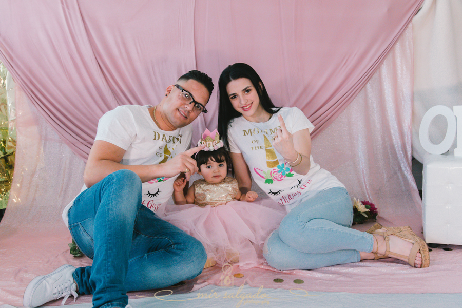 First Birthday | Sofia's Unicorn Smash Cake Family Session