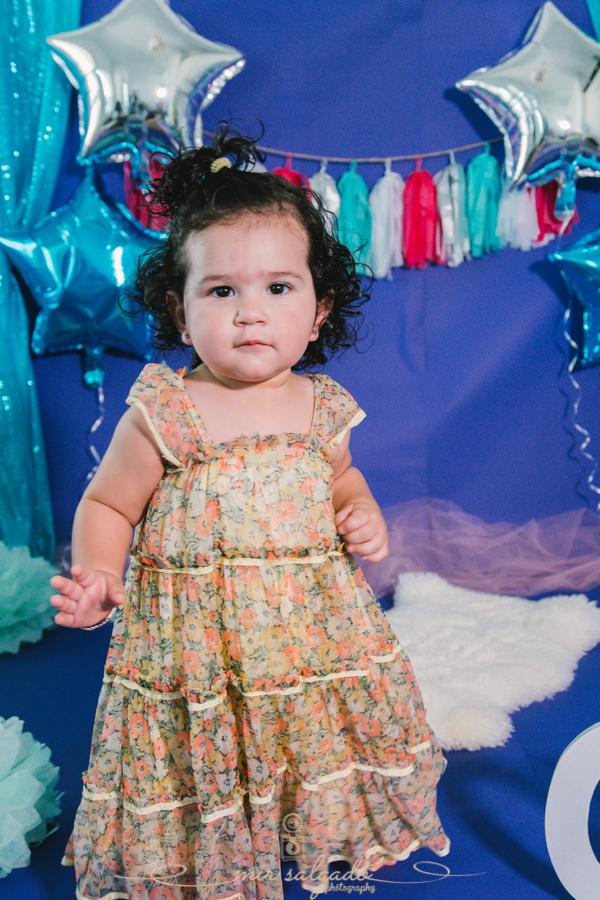 Purple and Blue Themed First Birthday | Sofia Cake Smash Session