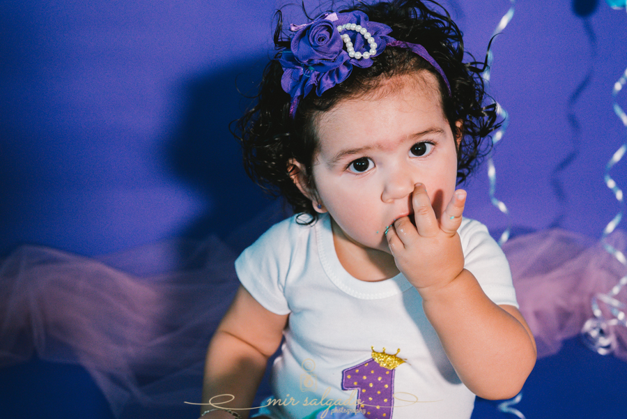 Purple and Blue Themed First Birthday | Sofia Cake Smash Session