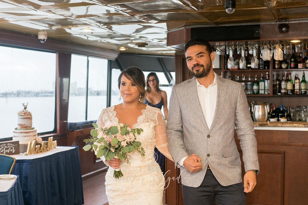 walking-down-the-aisle-pictures, bride-walking-down-the-aisle, outside-yacht-ceremony, yacht-deck-ceremony
