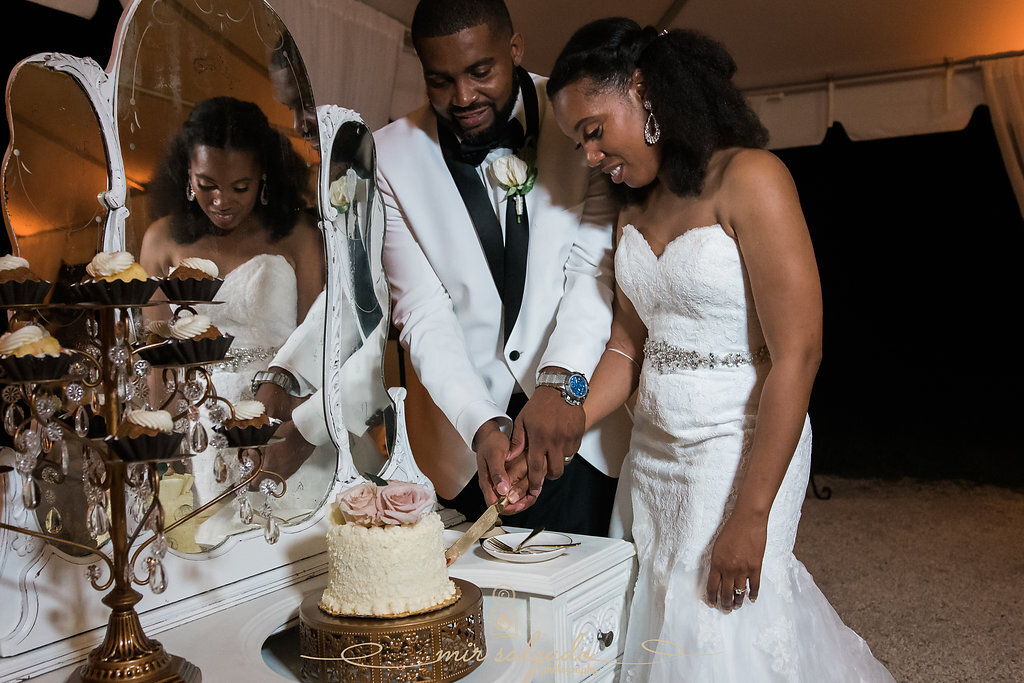 bride-and-groom-cake-cutting, cutting-the-cake, first-cake-cutting