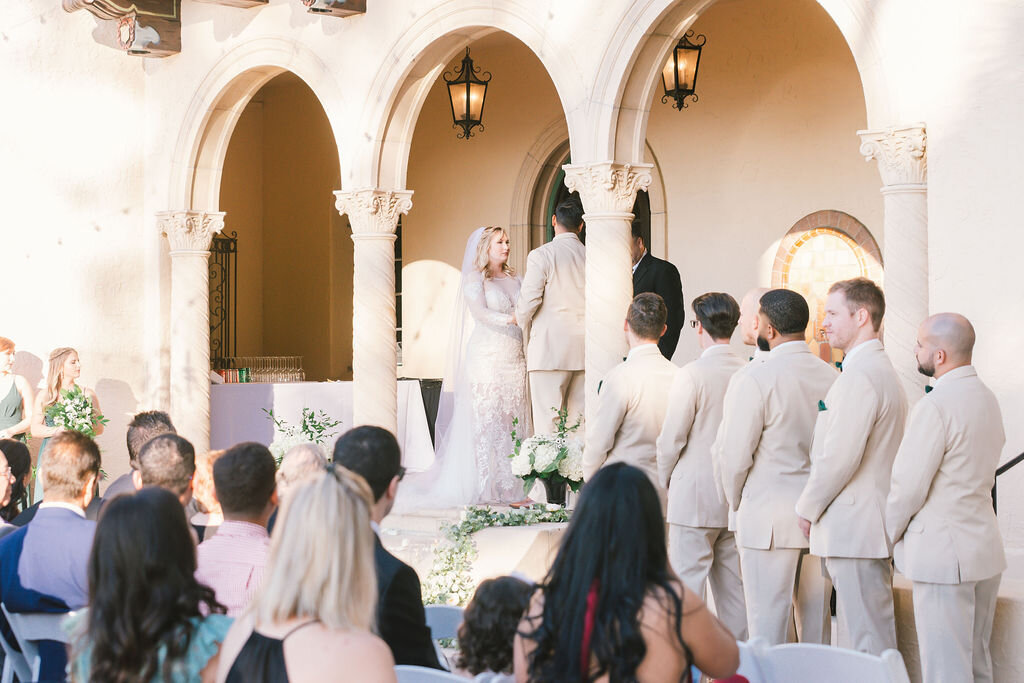 Elegant and Romantic wedding ceremony at the Powel Crosley Estate. Sarasota, Florida
