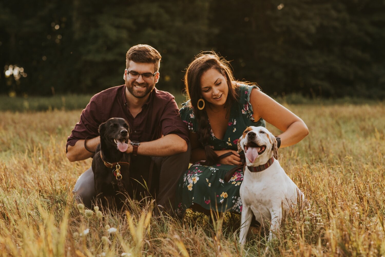 Hudson Valley Wedding Photographer, Catskill Wedding Photographer, Hudson Valley Engagement Session, Summer Engagement Photos, Engagement Photos with Dogs