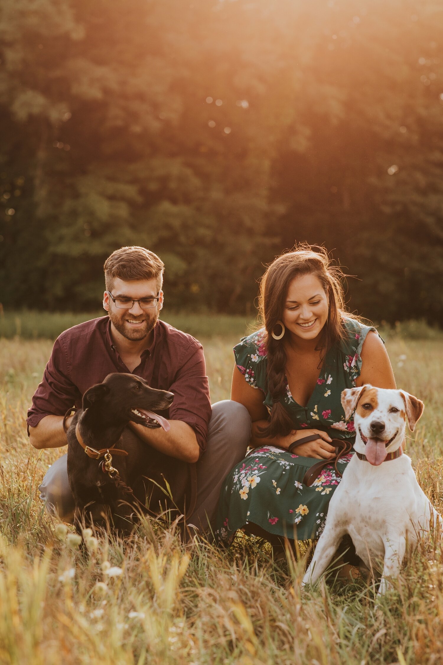 Hudson Valley Wedding Photographer, Catskill Wedding Photographer, Hudson Valley Engagement Session, Summer Engagement Photos, Engagement Photos with Dogs