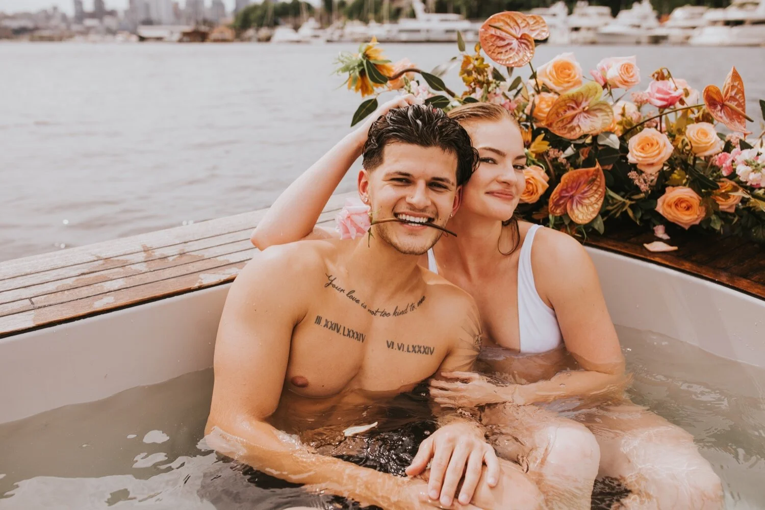 seattle engagement session, hot tub boat, seattle wedding photographer, hudson valley wedding photographer, new york wedding photographer, seattle couples session, seattle hot tub boat