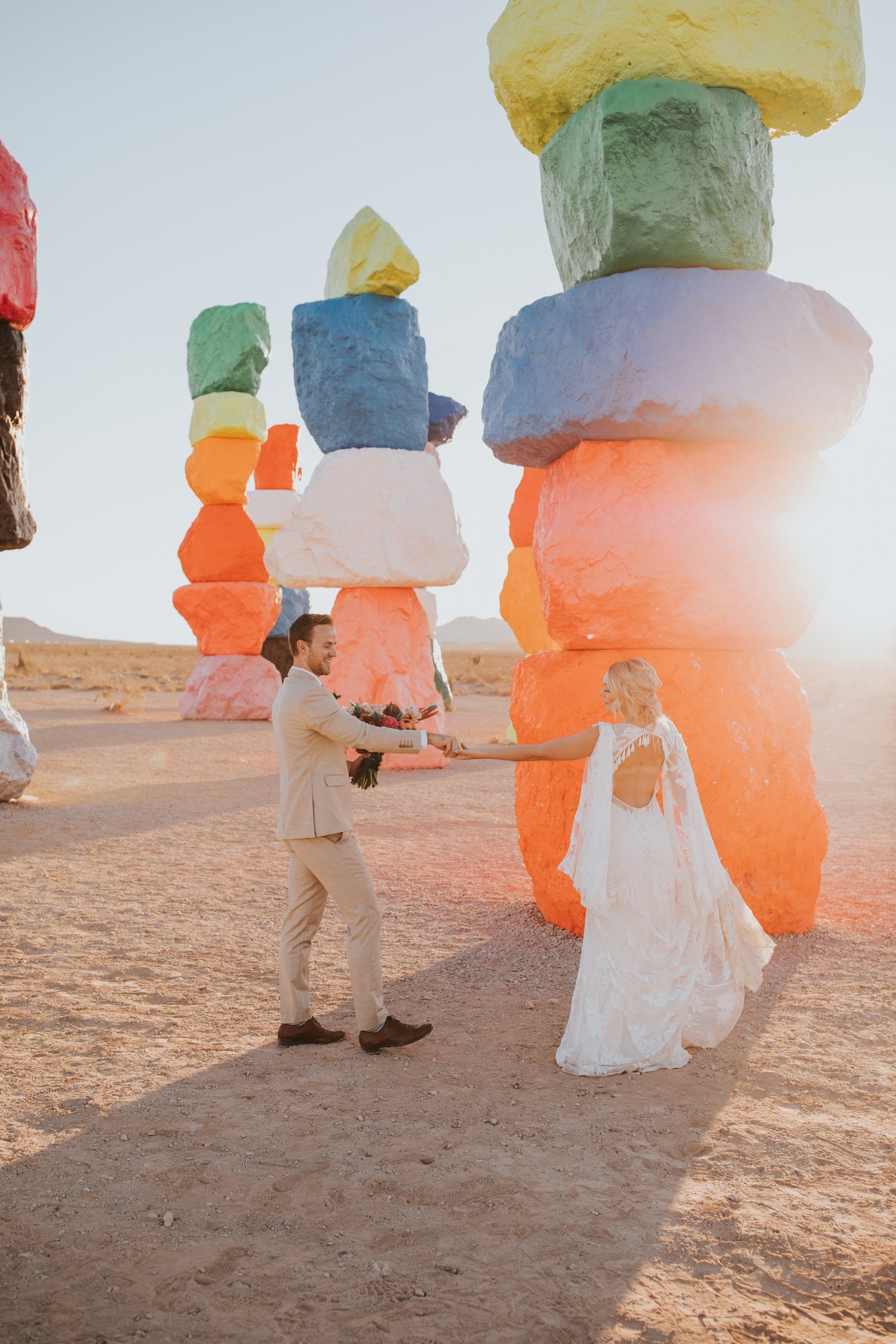 Seven Magic Mountains, Seven Magic Mountains Elopement, Las Vegas Elopement, Las Vegas Wedding, Hudson Valley Wedding Photographer