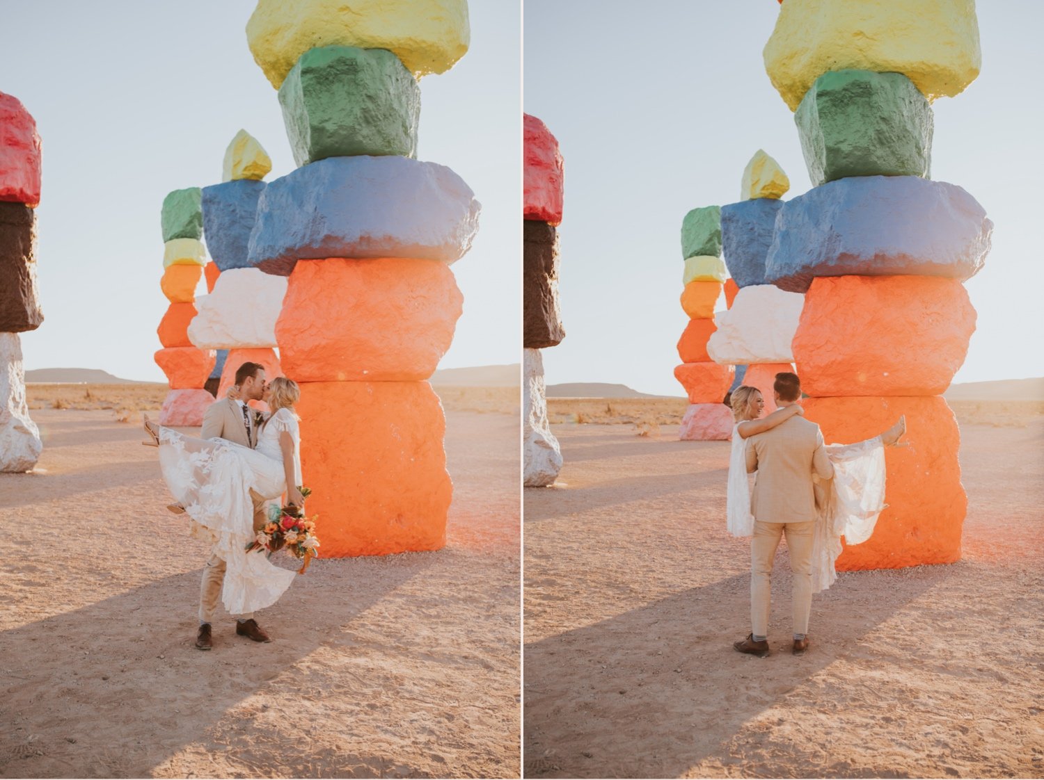 Seven Magic Mountains, Seven Magic Mountains Elopement, Las Vegas Elopement, Las Vegas Wedding, Hudson Valley Wedding Photographer