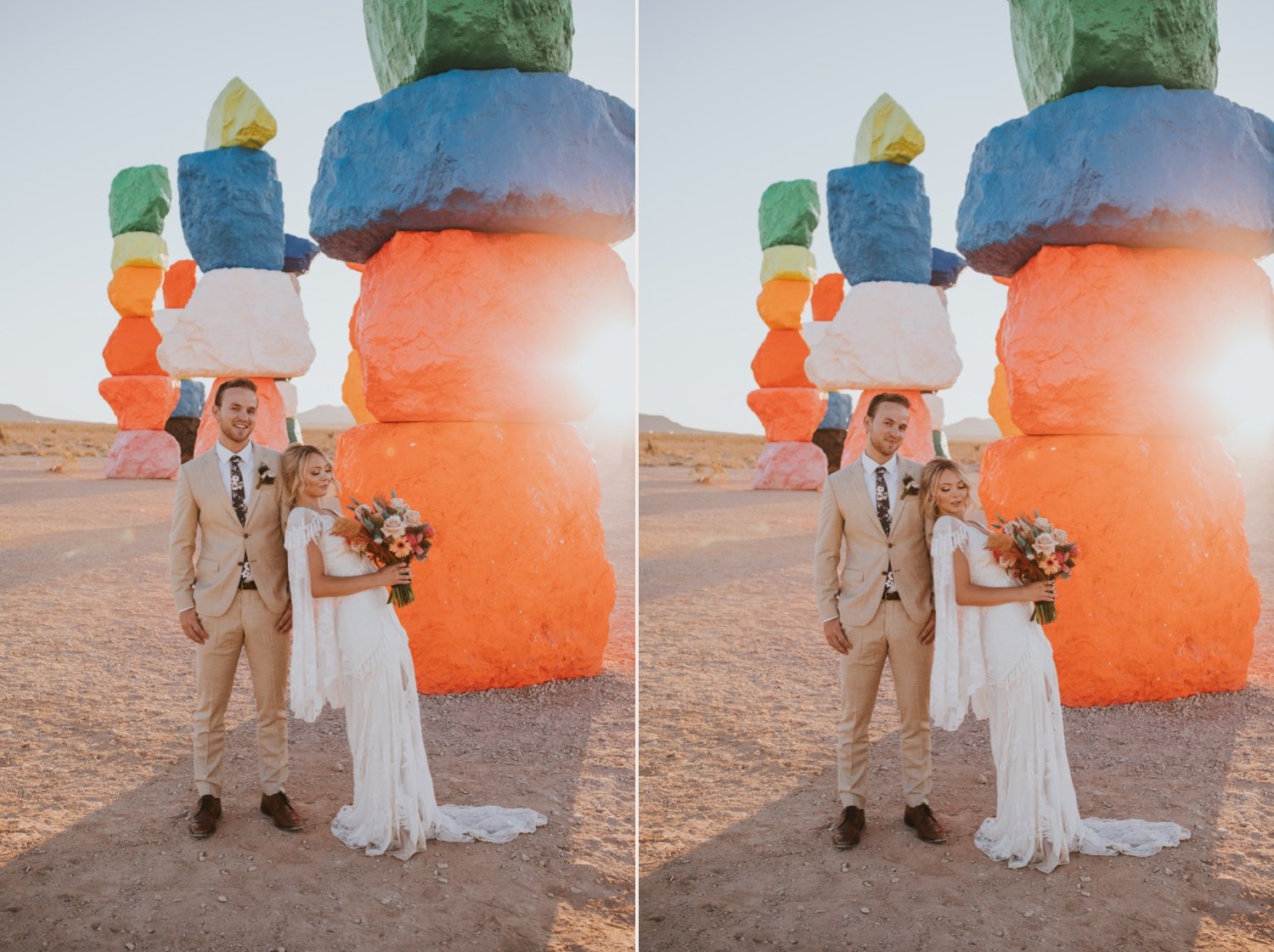 Seven Magic Mountains, Seven Magic Mountains Elopement, Las Vegas Elopement, Las Vegas Wedding, Hudson Valley Wedding Photographer