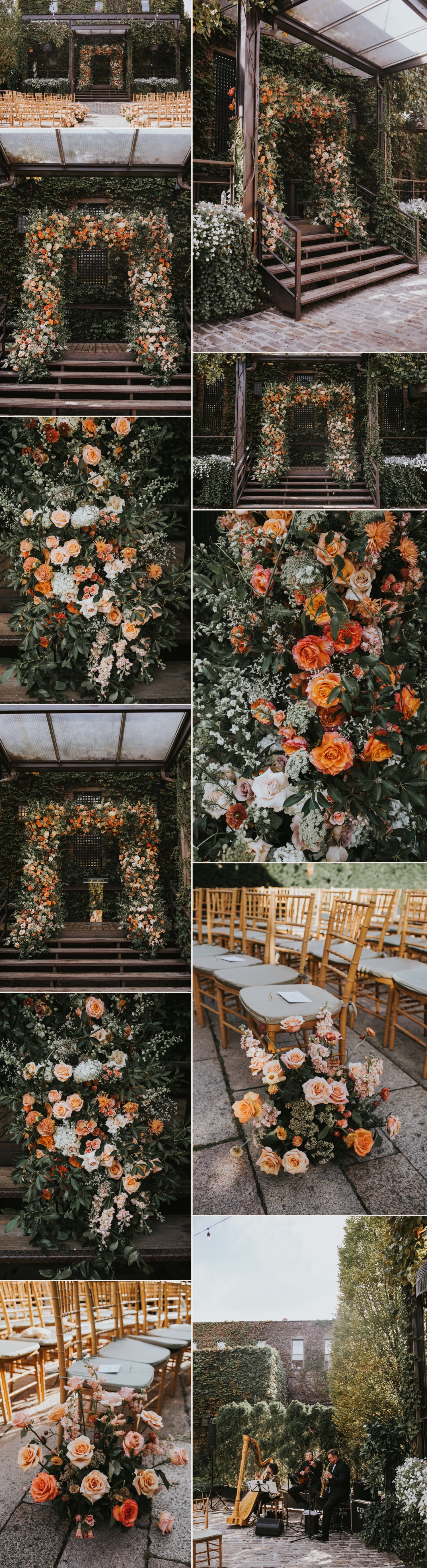 Hudson Valley Wedding Photographer, The Foundry LIC Wedding, The Foundry Wedding, Wedding Ceremony Florals, Wedding Arch Florals