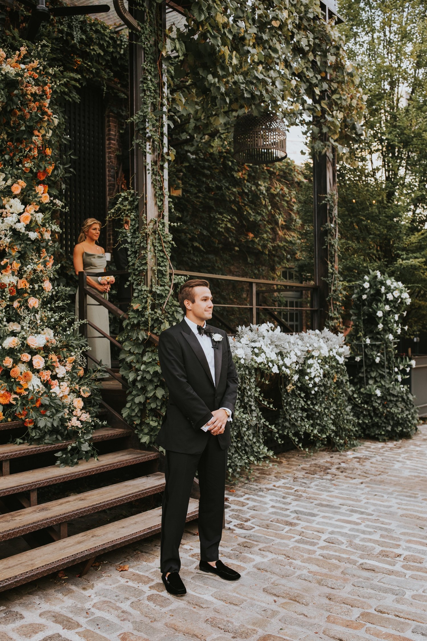 Hudson Valley Wedding Photographer, The Foundry LIC Wedding, The Foundry Wedding, Wedding Ceremony Florals, Wedding Ceremony