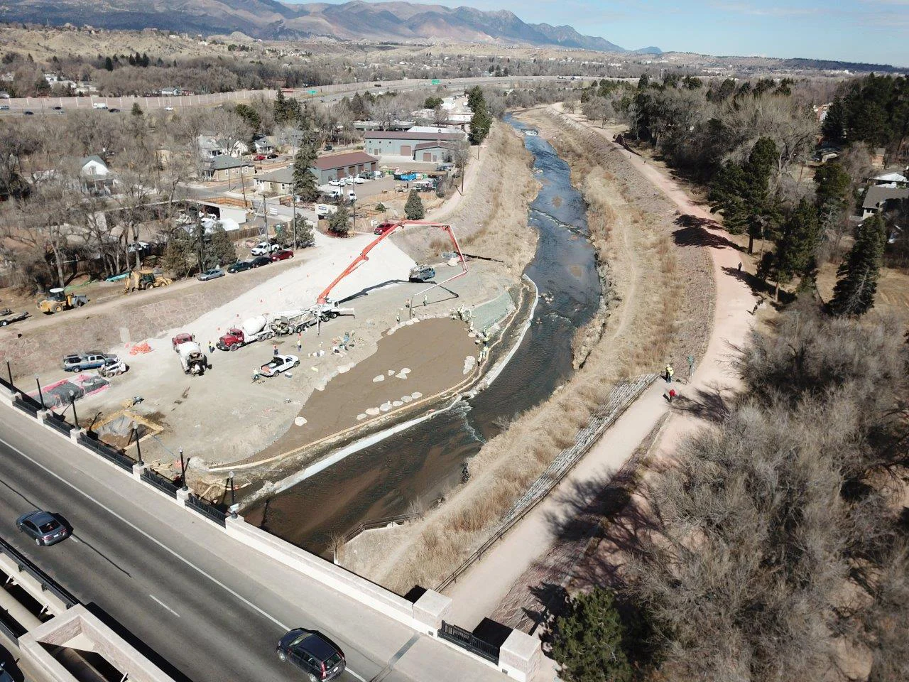 Concrete is being poured at the Uintah Underpass and creek access!