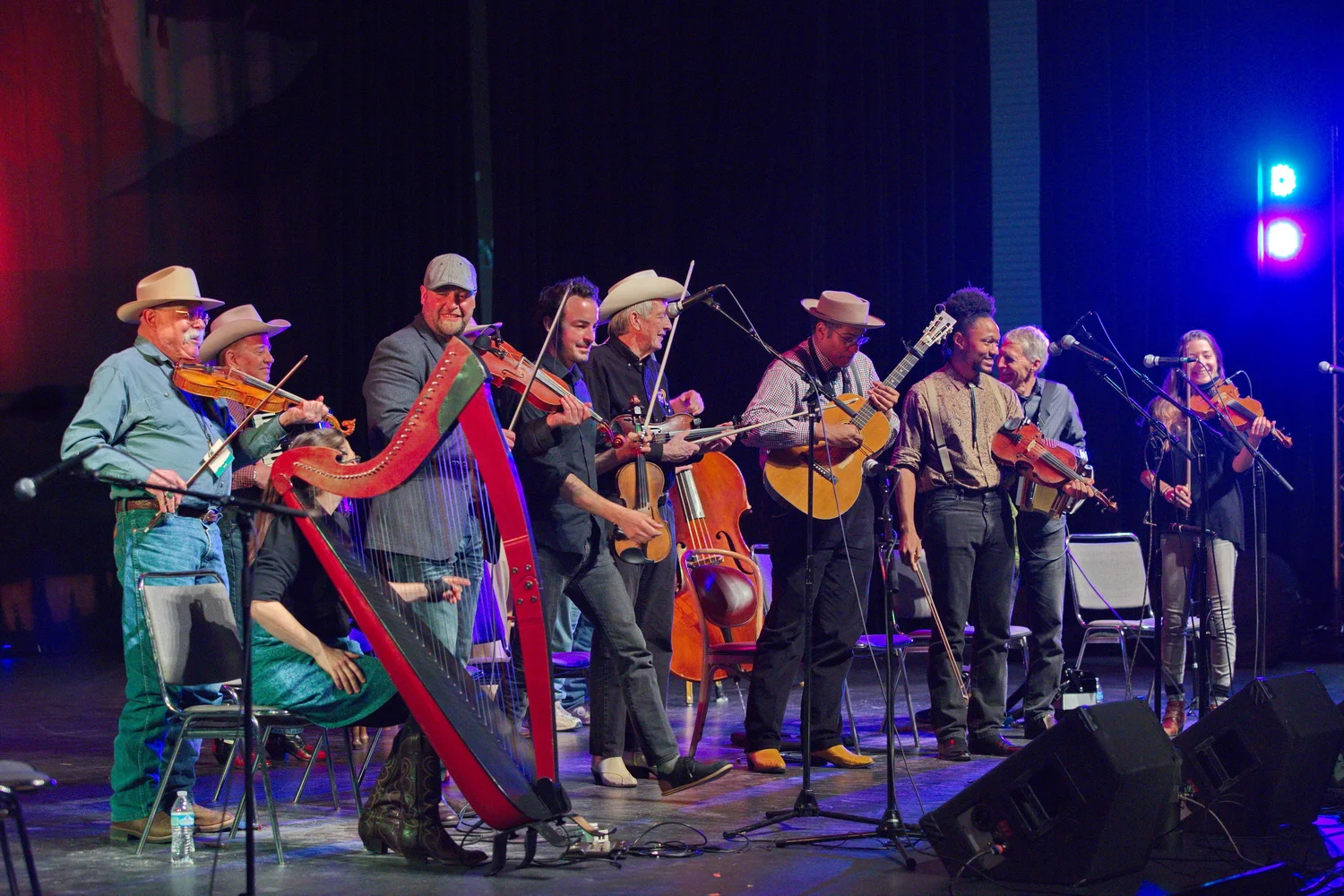 Saturday's Fiddling Around Show: the more, the merrier. Photo by Charlie Ekburg