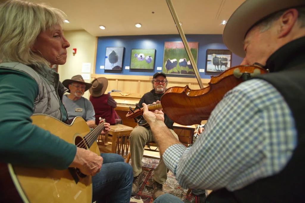 Pioneer Saloon Jam Sessions and Sing-Alongs, led by Liz Dreisbach and Eugene Jablonsky.