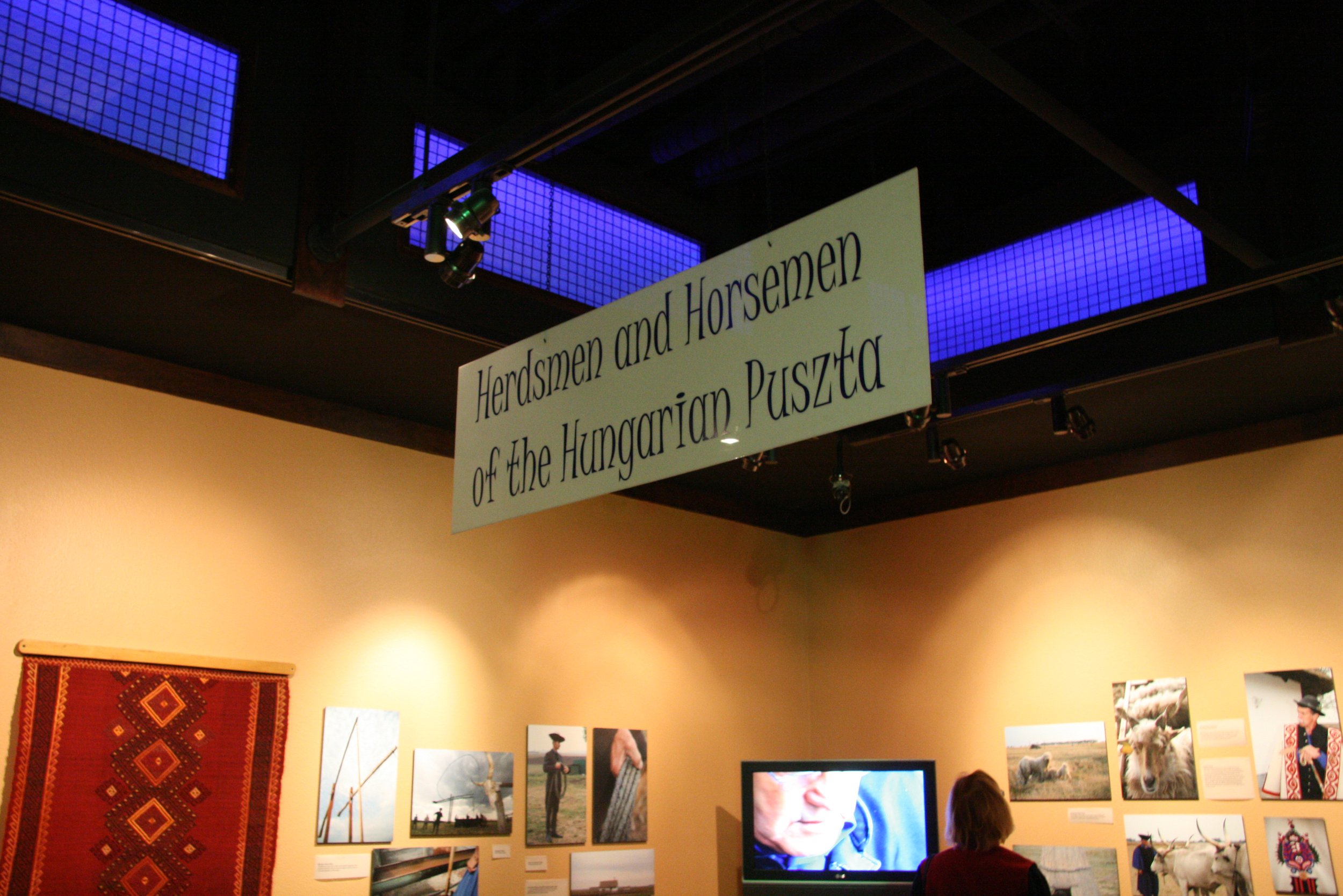 "Herdsmen and Horsemen of the Hungarian Puszta" exhibit sign at the Wiegand Gallery at the 27th Gathering. Photo by Meg Glaser &amp; Rori Holford. 