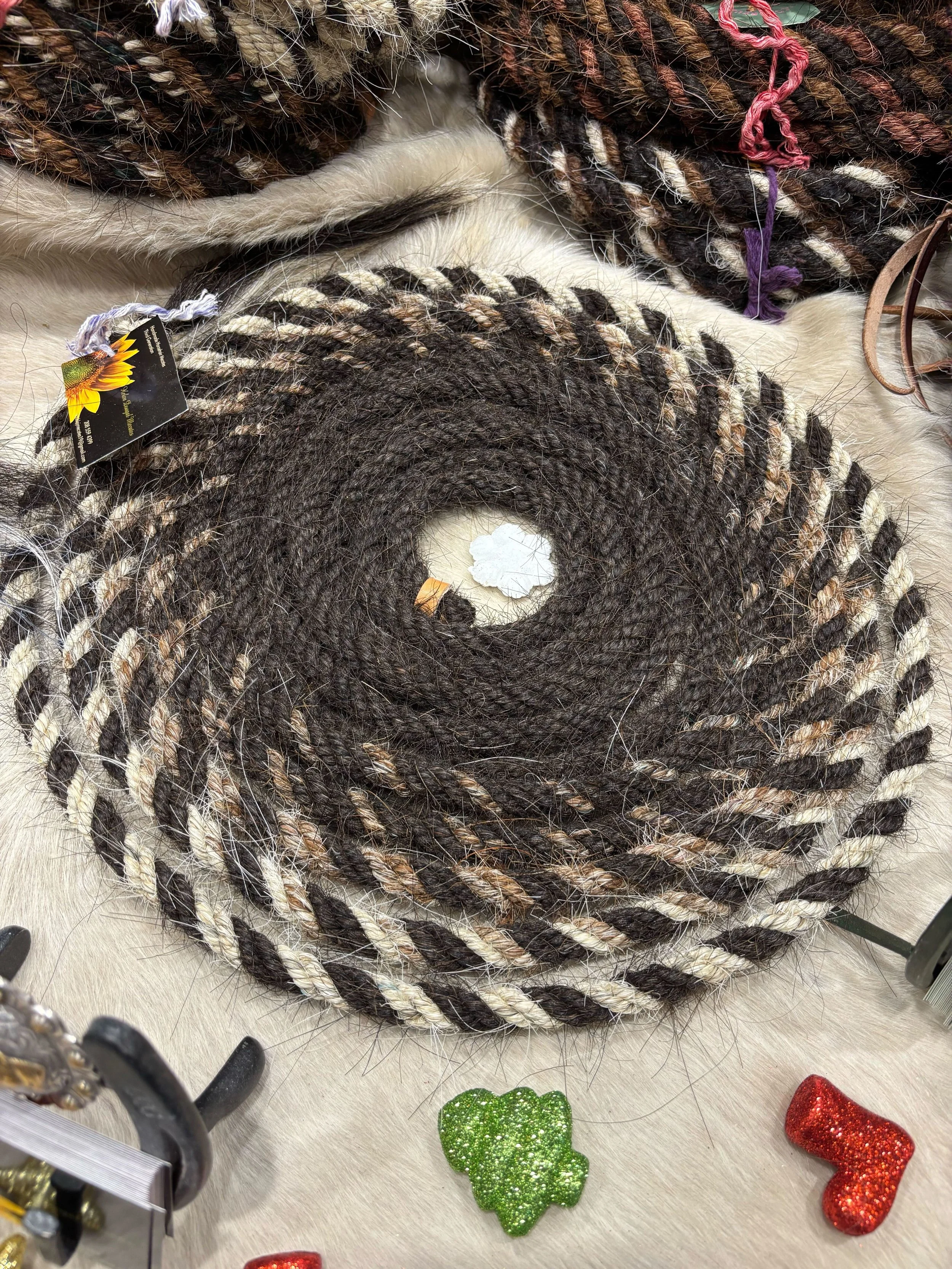 Handmade horsehair mecates at the gift show