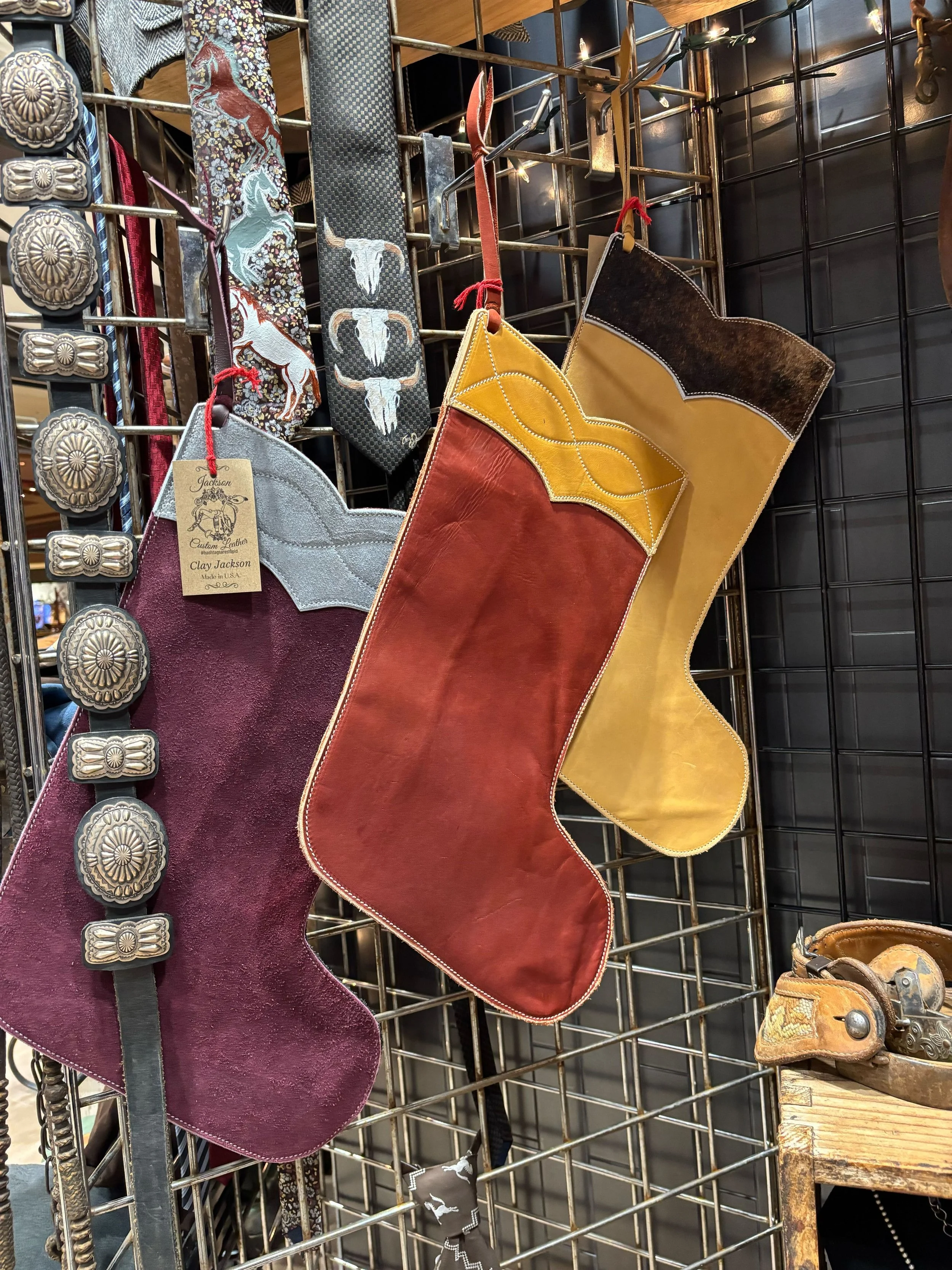 Jackson Custom Leather's wares for sale at the gift show