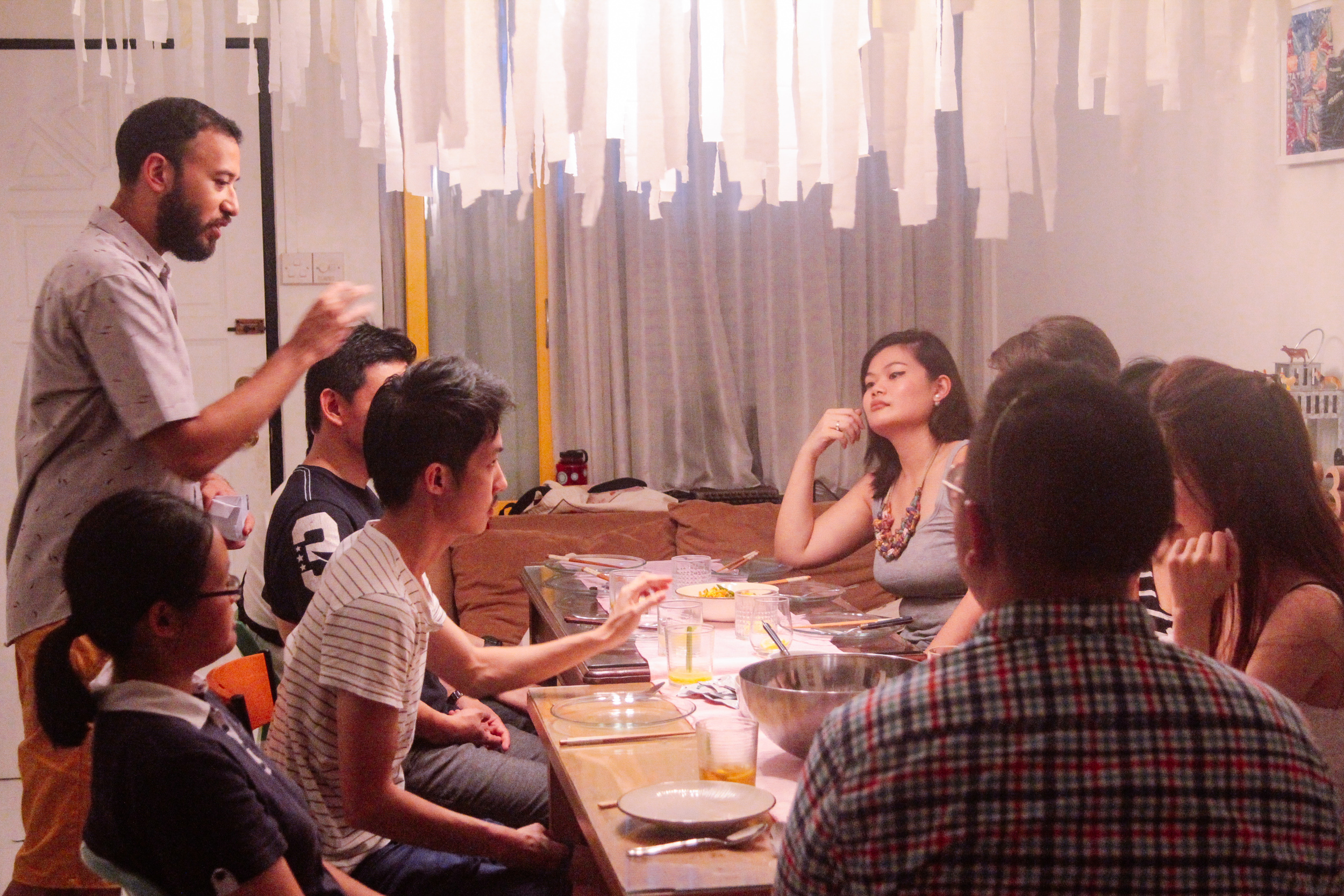 Marc introduces guests to the poetry segment of the evening.&nbsp;