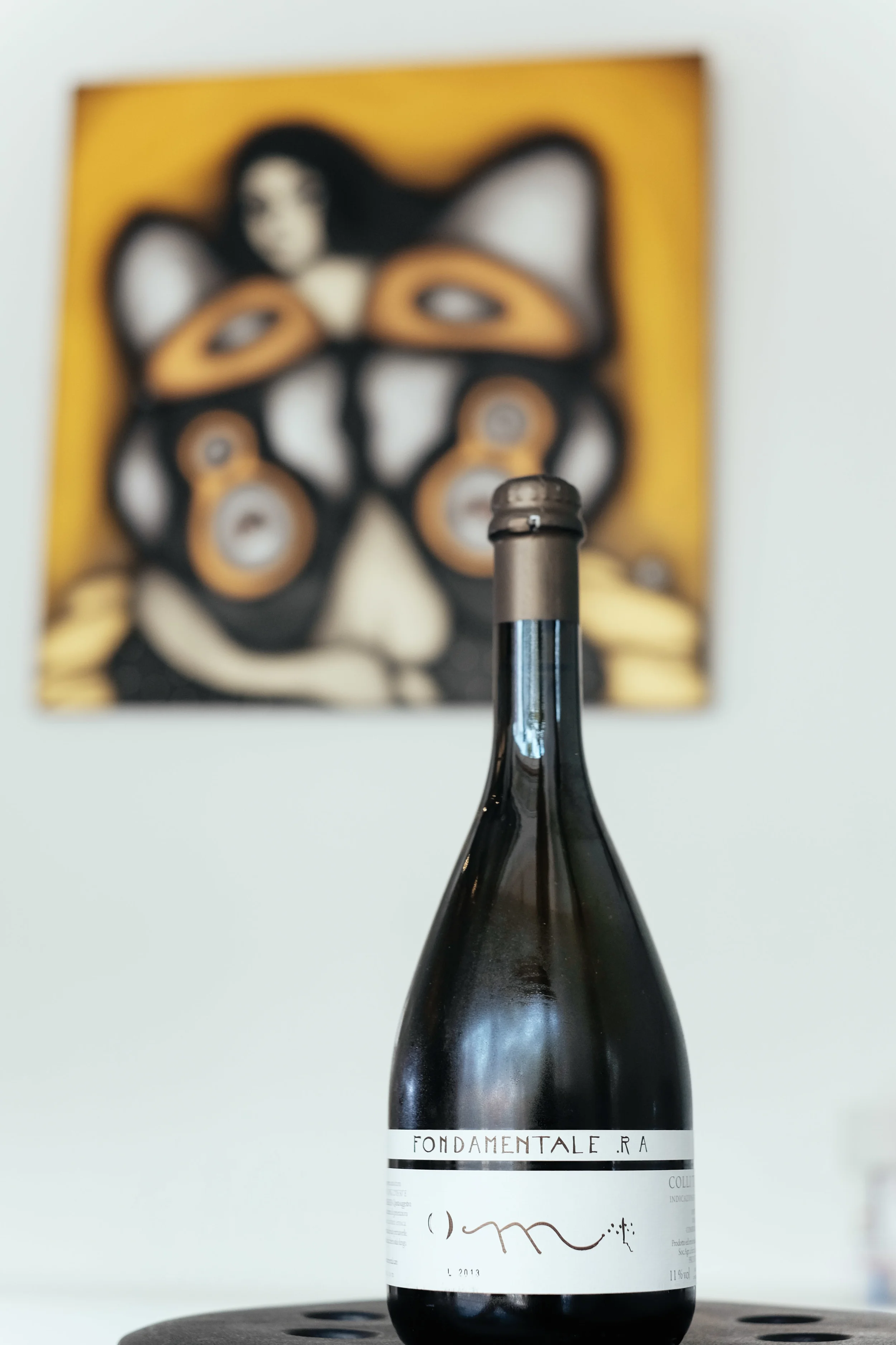 Foreground: Fondamentale R.A. | Background: "Yellow", acrylic &amp; charcoal on canvas (2013), Yen Chua.