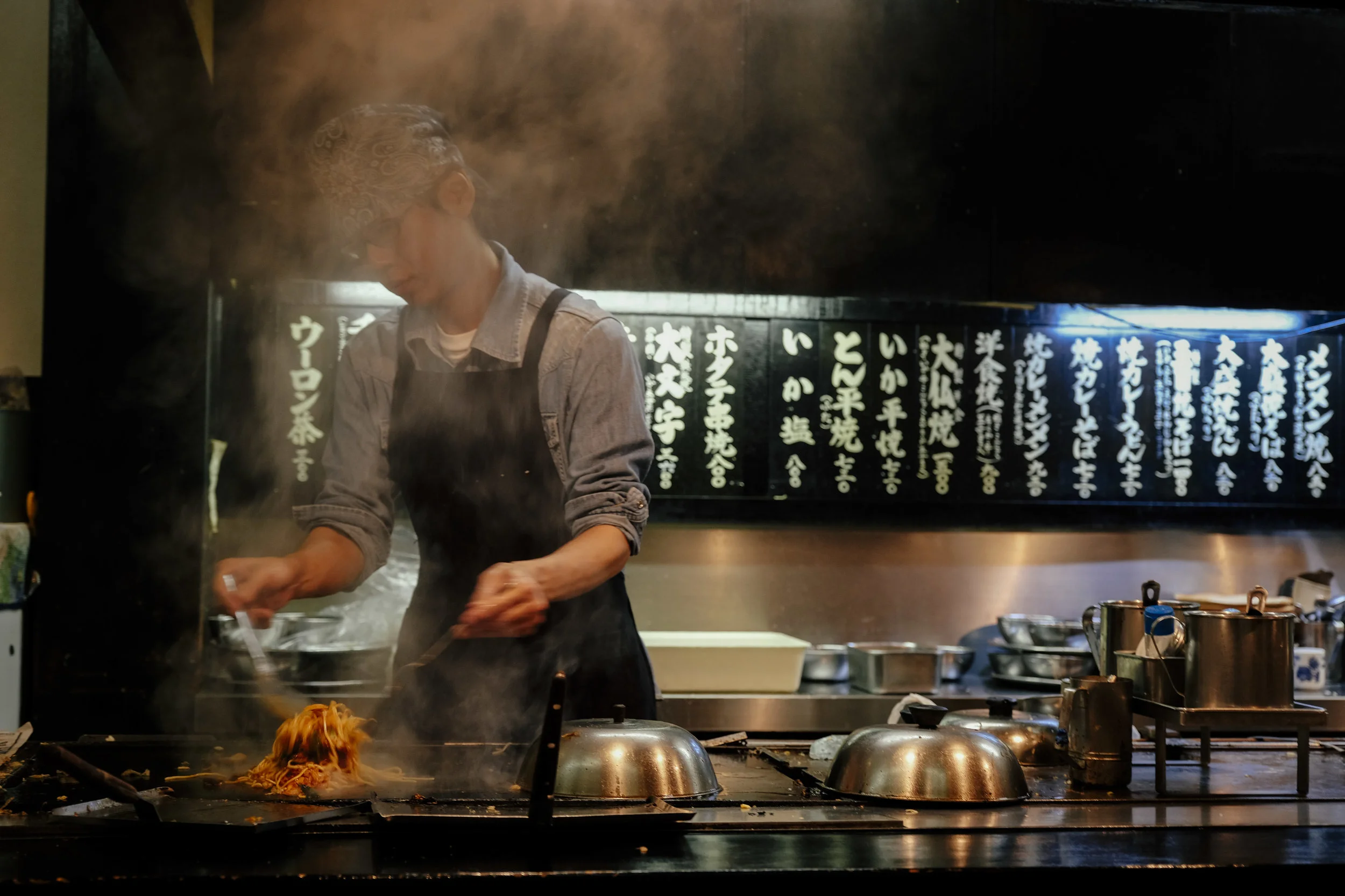 Our okonomiyaki chef at work