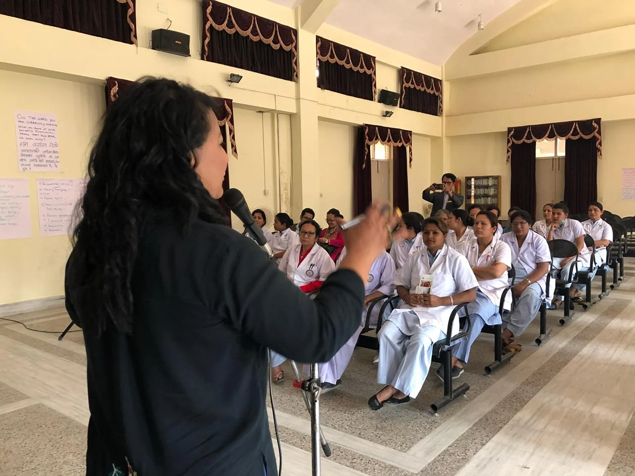 At a training programme by Unity in Health for the nursing staff of the Nepal Medical College
