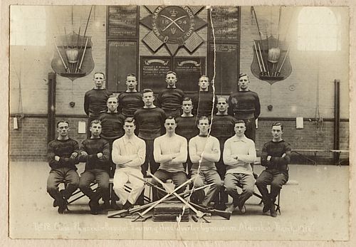 George (third from left) as a young man. (Supplied)
