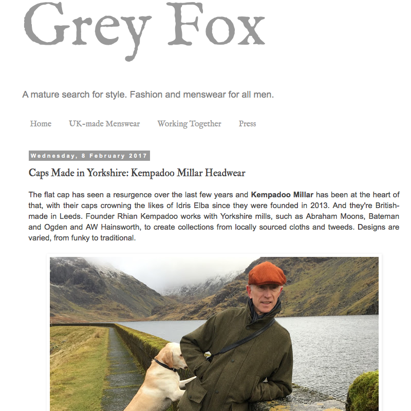 grey fox blog british made headwear kempadoo millar yorkshire flat cap