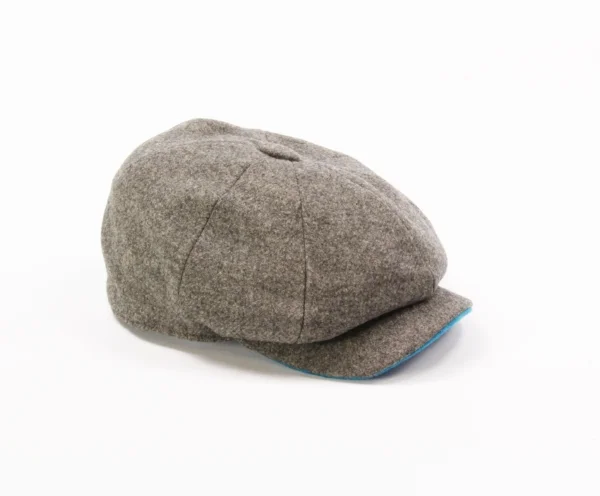 grey slim fit baker boy cap british made kempadoo headwear yorkshire cap